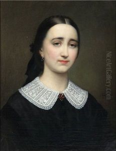 Portrait D"une Fille by Joseph Henri Francois Van Lerius