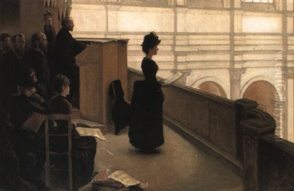The Rehearsal In The Choir Loft by Henry Lerolle