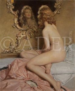 Femme Au Miroir Rocaille
