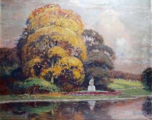 Statue Dans Un Parc by Auguste Leroux