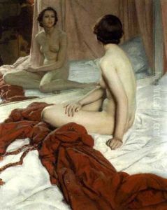 Akt Vor Dem Spiegel by Auguste Leroux