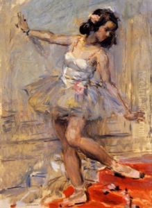Ballerine S'appuyant Sur Un Mur