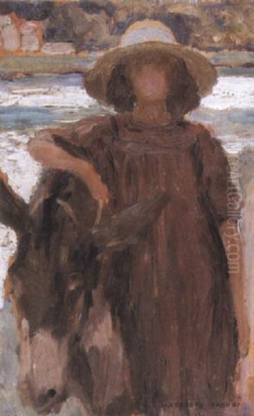 Jeune Paysanne Et Son Ane - view 1