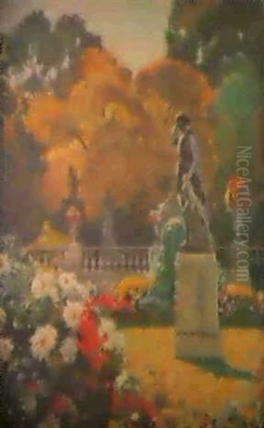 Parc Fleuri A La Statue Antique - view 1