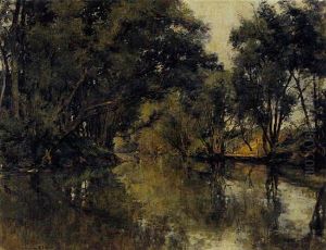 Bords De Riviere by Louis Eugene Leroux