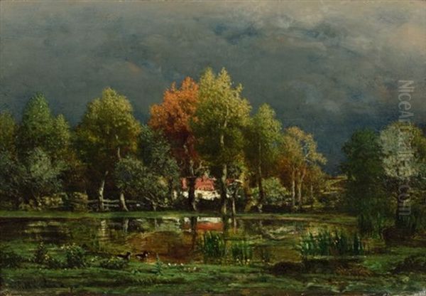 Maison Entouree D'arbres Au Bord D'un Etang - view 1
