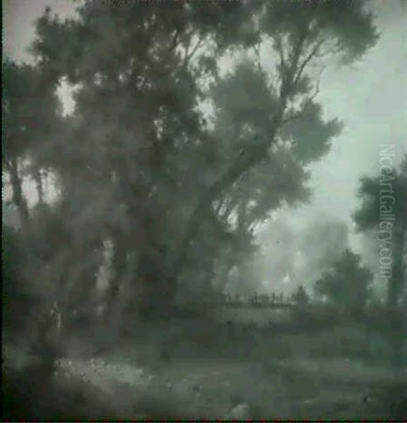 Bridge And Ford On A Shallow River - view 1