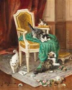 Playful Cats by Jules Leroy