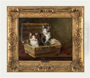 Kittens In A Basket Of Cherries