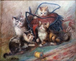 Les Chatons Jouant by Jules Leroy