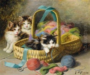 Spielende Katzchen by Jules Leroy