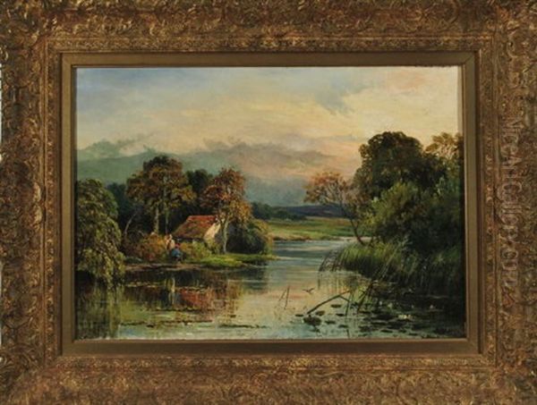 Flusslandschaft Mit Anglern - view 1
