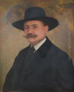 Portrait D'homme Au Chapeau Noir