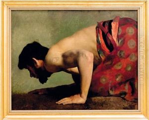 Supplicant Before The Altar Of Mordechai (study) by Paul Alexandre Alfr. Leroy