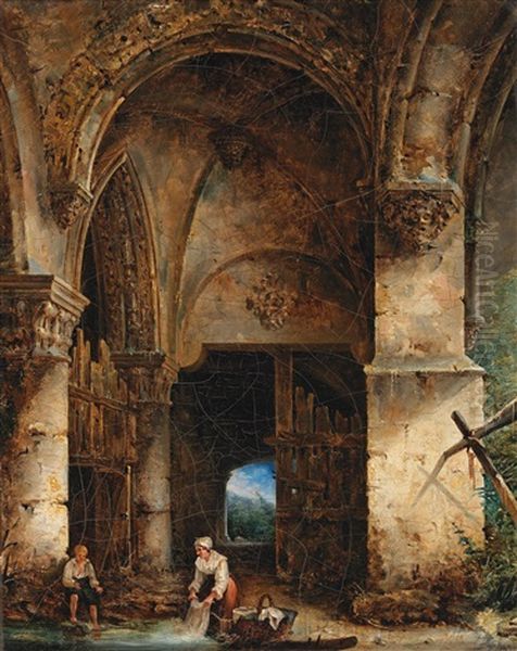 Wascherin In Verfallenem Schloss - view 1