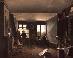 The Artist's Studio by Charles-Louis Lesaint