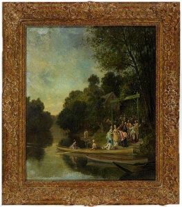 Ausflugsfreuden Am Seine-ufer by Louis Emile Benassit