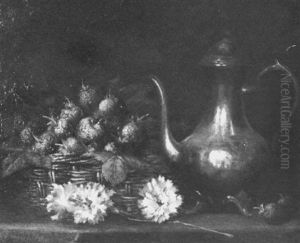 Still Life Of Strawberries And Pewter Pot Still Life Of Strawberries And Pewter Pot