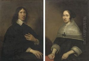 Portrait Of Willem Craeyvanger (1616-1659) (+ Portrait Of Christine Van De Wart; 2 Works) by Paulus Lesire