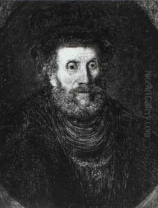 Portrait Of A Bearded Gentleman Wearing A Hat by Paulus Lesire