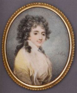 Countess Sophia Potocka In Yellow Dress With Fichu, Long Powdered Curling Hair