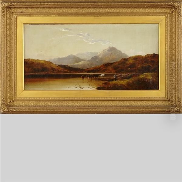 Highland Lake With Cattle Watering - view 1