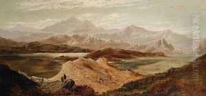 Highland Scene Of Ben Nevis(?) (+ Highland Scene Of Moel Hebog; Pair) by Charles Leslie