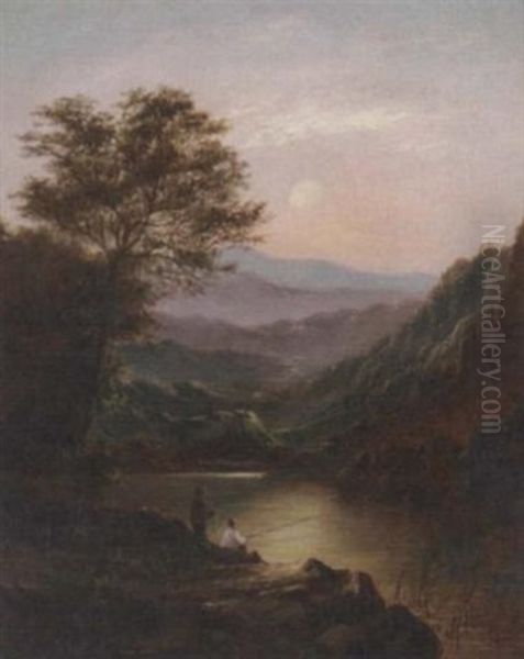 Cattle Watering In A Welsh Landscape - view 1