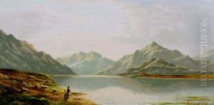 Herdar Med Far I Skotskt Bergslandskap