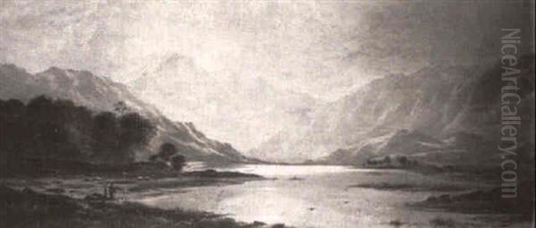 Expansive Landscape With Fisherman And Sheep - view 1