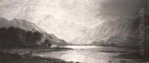 Expansive Landscape With Fisherman And Sheep Expansive Landscape With Fisherman And Sheep