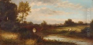 Landschaft Mit Bach Und Brucke by Charles Robert Leslie