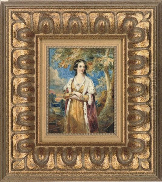 Portrait Of Queen Victoria In A Garden - view 1