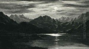 Moonlit Mountain Lake by Charles Robert Leslie
