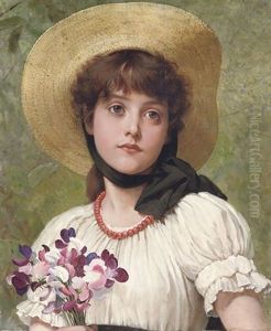 Sweetpeas by George Dunlop, R.A., Leslie