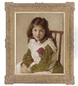 Portrait Of The Artist's Daughter In A Green Dress With White Pinafore Portrait Of The Artist's Daughter In A Green Dress With White Pinafore