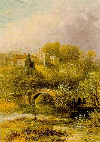 River Landscape With Figures And Manor Beyond - view 1