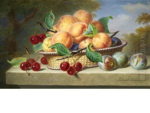Still Life Of Fruits by Ange Louis Guillaume Lesourd-Beauregard