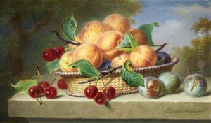 Still Life Of Fruits by Ange Louis Guillaume Lesourd-Beauregard