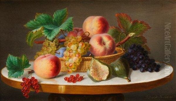 Nature Morte Aux Peches, Raisins Et Figues - view 1