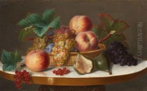 Still Lifes With Fruits (pair) by Ange Louis Guillaume Lesourd-Beauregard