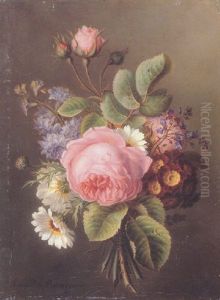 A Bouquet Of Primroses And Other Flowers by Ange Louis Guillaume Lesourd-Beauregard