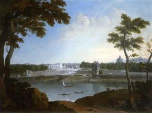 Vue Du Palais Des Tuileries Depuis La Rive Gauche (+ La Place De La Concorde En Travaux; Pair) by Nicolas Louis de Lespinasse