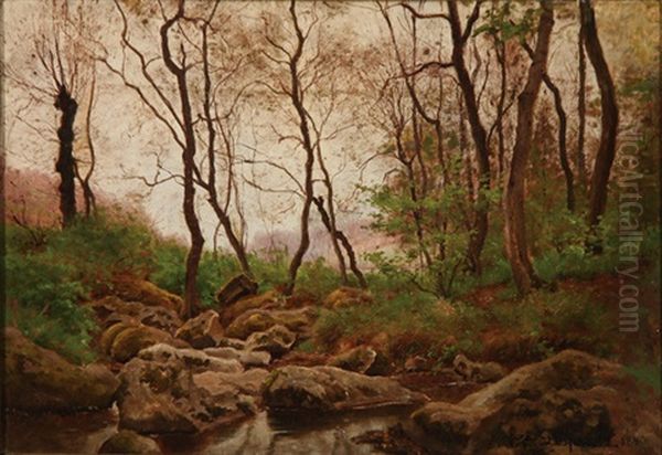 Wooded Landscape With Stream - view 1