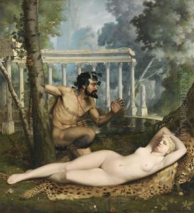 Pan And Venus by Adolphe Alexandre Lesrel