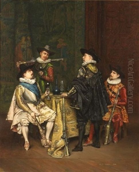 A Toast To Our Good Fortune: Interior Scene With Cavaliers - view 1