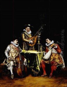 A Musical Gathering by Adolphe Alexandre Lesrel