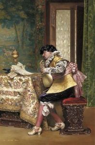 The Lute Player by Adolphe Alexandre Lesrel