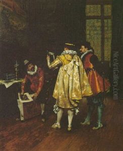 The Three Connoisseurs by Adolphe Alexandre Lesrel