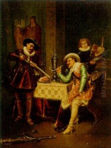 Checking The Musket by Adolphe Alexandre Lesrel